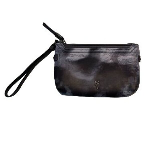 Simply Vera Vera Wang Wristlet Clutch Black Gray Imitation‎ Leather Tie Dye - Picture 1 of 13